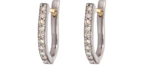 Sterling Silver Diamond Huggie Hoops