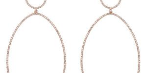 Sterling Silver Single Line Oval Shape Dangle Earrings