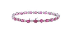 White Gold Ruby Tennis Bracelet