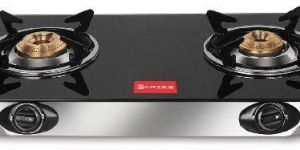 CARVES 2 Burner Nano Black Gas Stove