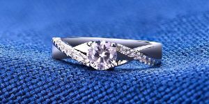 1 Ct. Round Shape stone and Cross Infinity Solitaire Wedding Ring for Women Bride