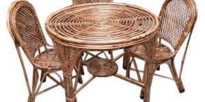 Cane Dining Table Set