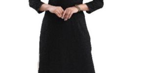 QS 5521 Black Women Rayon Chikankari Long Kurta