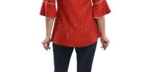 QS 8920 Rust Orange Women Short Kurta