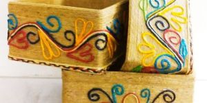Handmade Jute Threads Storage Containers