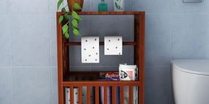 Teak Wood Toilet Rack