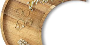 Moon Shape Acacia Wood Tray