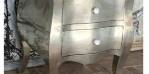 White Metal Designer Bedside Table