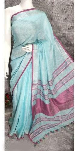Border Fancy Linen Sarees