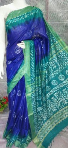 Khadi Cotton Silk Batik Print Sarees