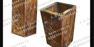 Deluxe Brass Top Wooden Pen Stand