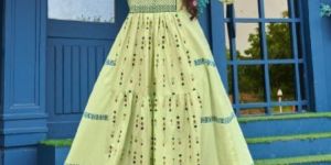 Heavy Cotton Cambric Print Gown