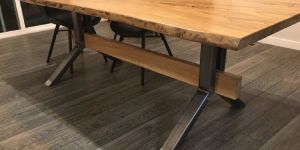 Wood and Metal Dining Table