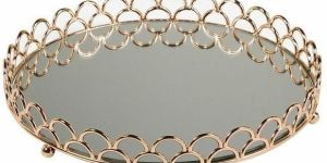 Grey Glass Iron Plated Aluminium Perforated Tray