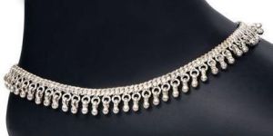 Party Wear Silver Anklets