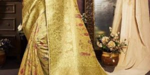 Floral Printed Silk Saree