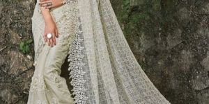 Half and Half Net Saree