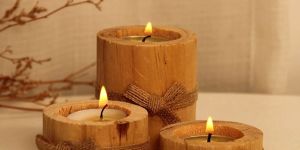 Wooden Candle Holder