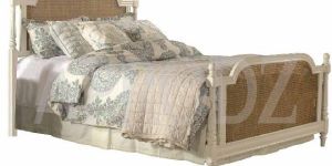 Mango Wood Cane Bed with Rails