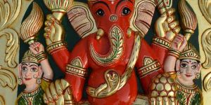Wooden Siddhi Vinayak Ganesha Sculpture