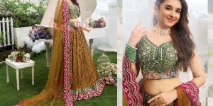 Embroidery with mirrors on viscose fabric .