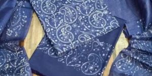 Indigo Print Dress Material