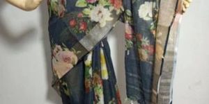 Linen Digital Print Saree