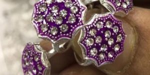 Silver Meenakari Toe Ring