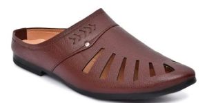 Mens Brown Leather Slippers