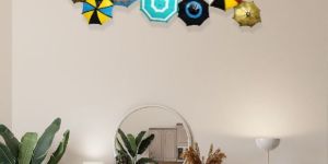 Metal Umbrella Wall Art with LED