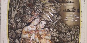 Radha Krishna Miniature Painting on Plastic