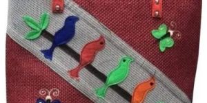 Zipper Jute Ladies Handbags