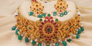 Green Choker Necklace Set