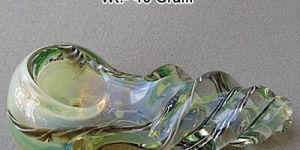 Silver inside Spiral Peanut Glass Pipe