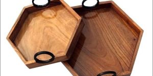 Hexagon Wooden Serving Tray