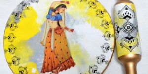 Traditional Printed Rolling Board and Pin Set