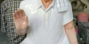 2 Feet Marble Sitting Man Statue