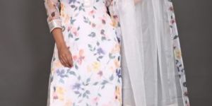 White Organza Kurta Set