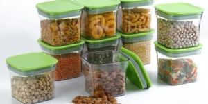 Set of 10 Plastic Square Storage Container Set