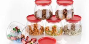 Set of 6 Plastic Matka Shaped Storage Container Set