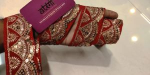 Red Color Embroidery Lace