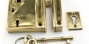 RIM LOCK VERTICAL SOLID BRASS