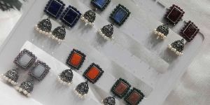 Silver Oxidized Earrings