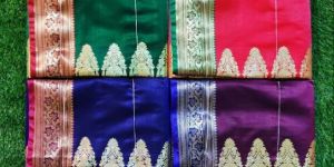 Banarasi Kadiyal Laccha Plain Pallu Saree