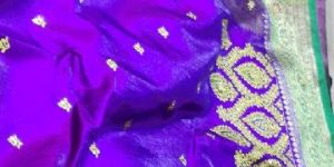 Banarasi Satin Kadiyal Embroidered Saree