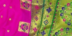 Monika Satin Paithani Printed Saree