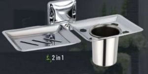 1003 Open Flench Series SS Soap Dish and Toothbrush Holder