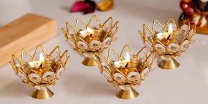 Brass Crystal Oil Lamp