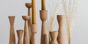 Wooden Pillar Candle Holder