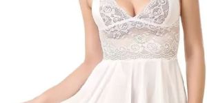 White Embroidered Babydoll Dress